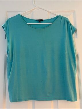 Eileen Fisher Aqua Sleeveless Jersey Top